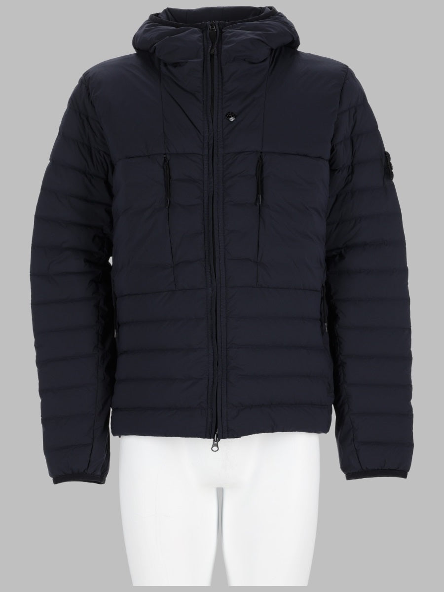 STONE ISLAND Stone Island Men Piumino Con Cappuccio Con Finitura Antigoccia