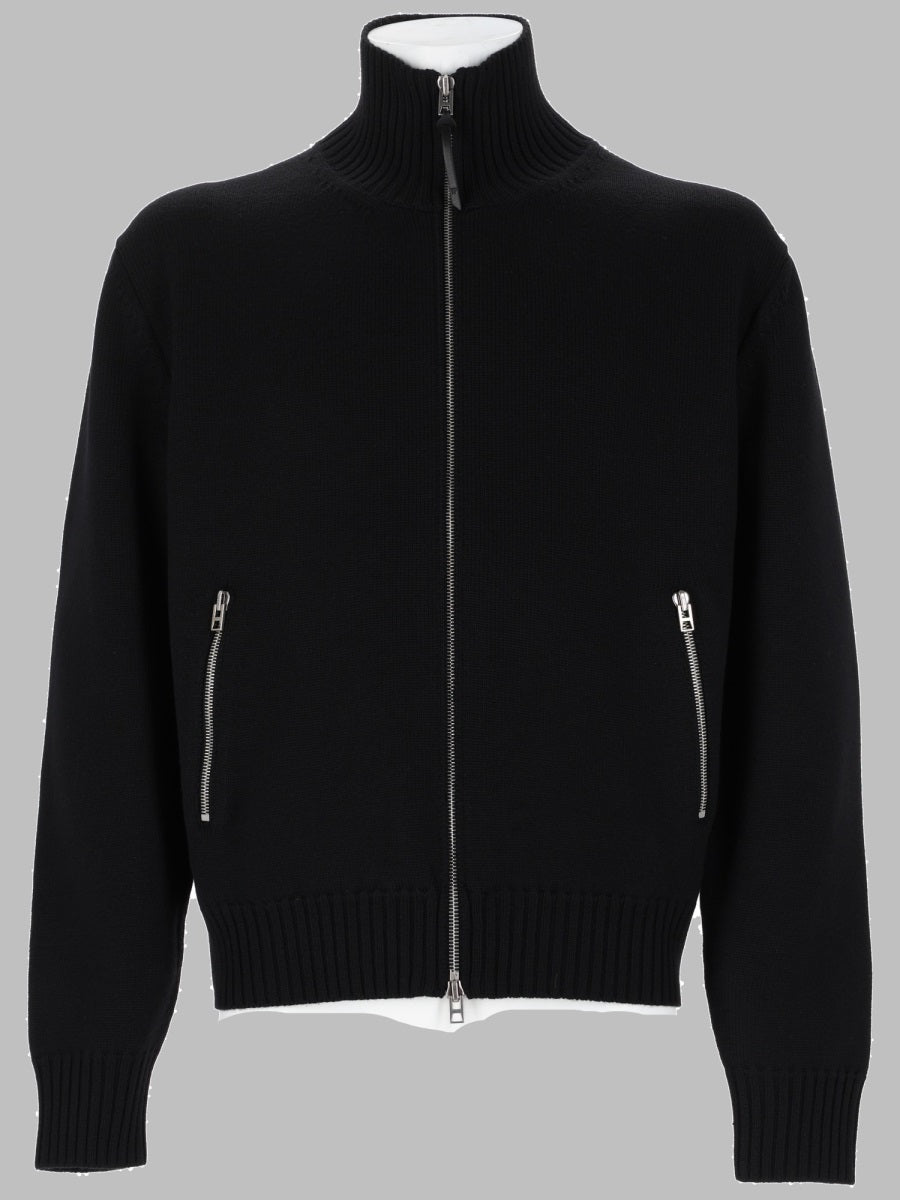 Tom Ford Men Maglia In Lana Merino Con Zip E Patch