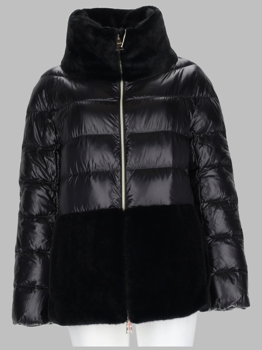 Herno Women Piumino Trapuntato Con Inserti In Eco-Pelliccia