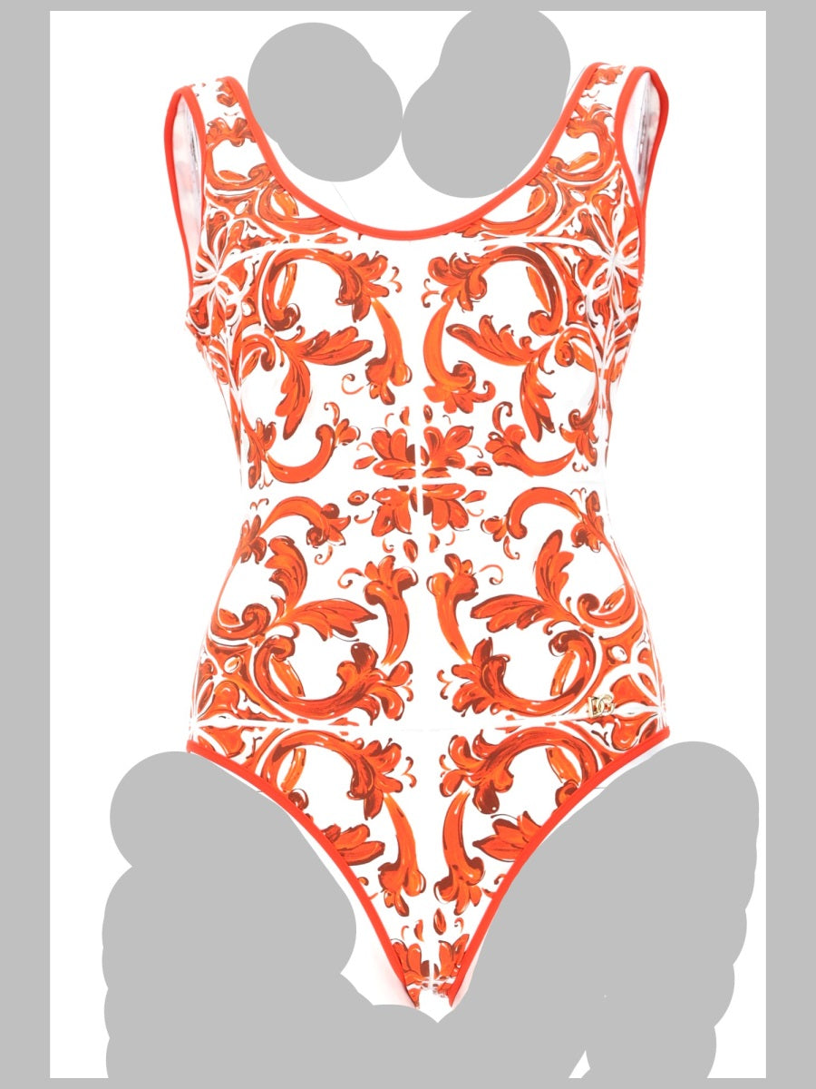 Dolce & Gabbana Women Costume Intero Stampa Maiolica