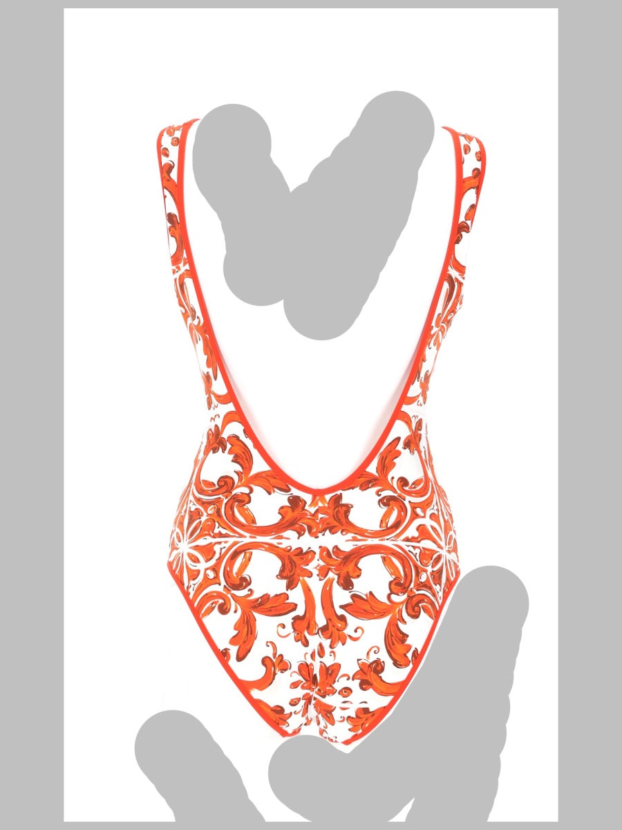 Dolce & Gabbana Women Costume Intero Stampa Maiolica