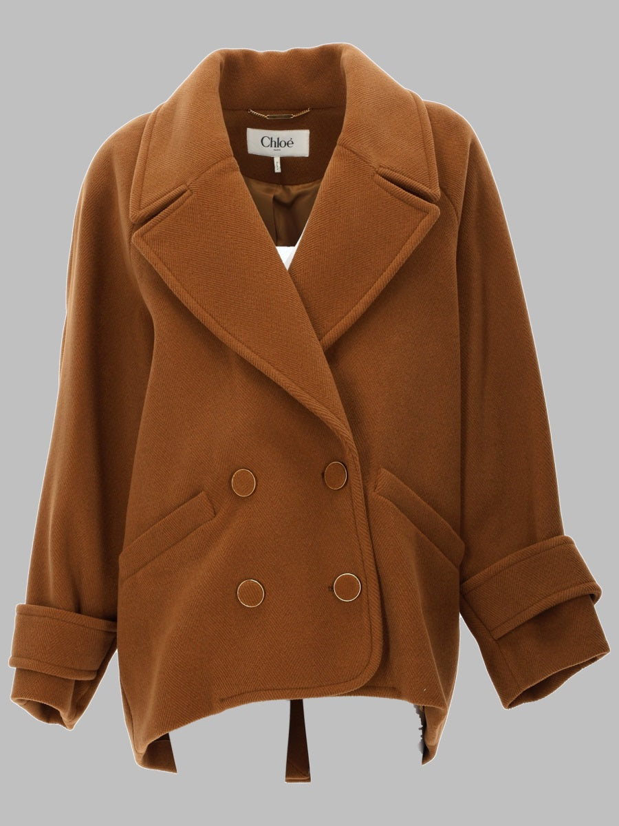 Chloé Women Cappotto Corto Doppiopetto In Lana