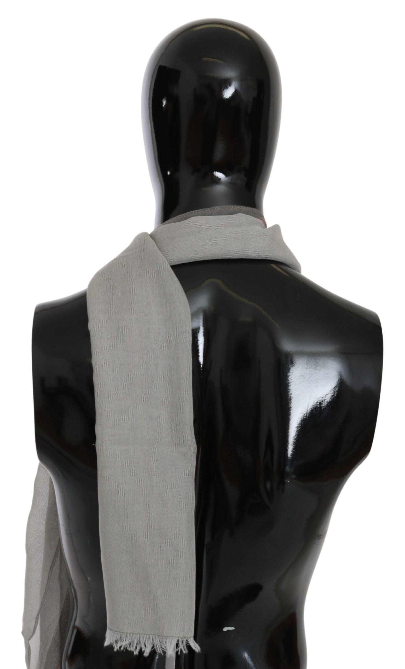 Costume National Gray Fringe Neck Wrap Cotton Men's Scarf