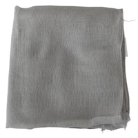 Costume National Gray Fringe Neck Wrap Cotton Men's Scarf