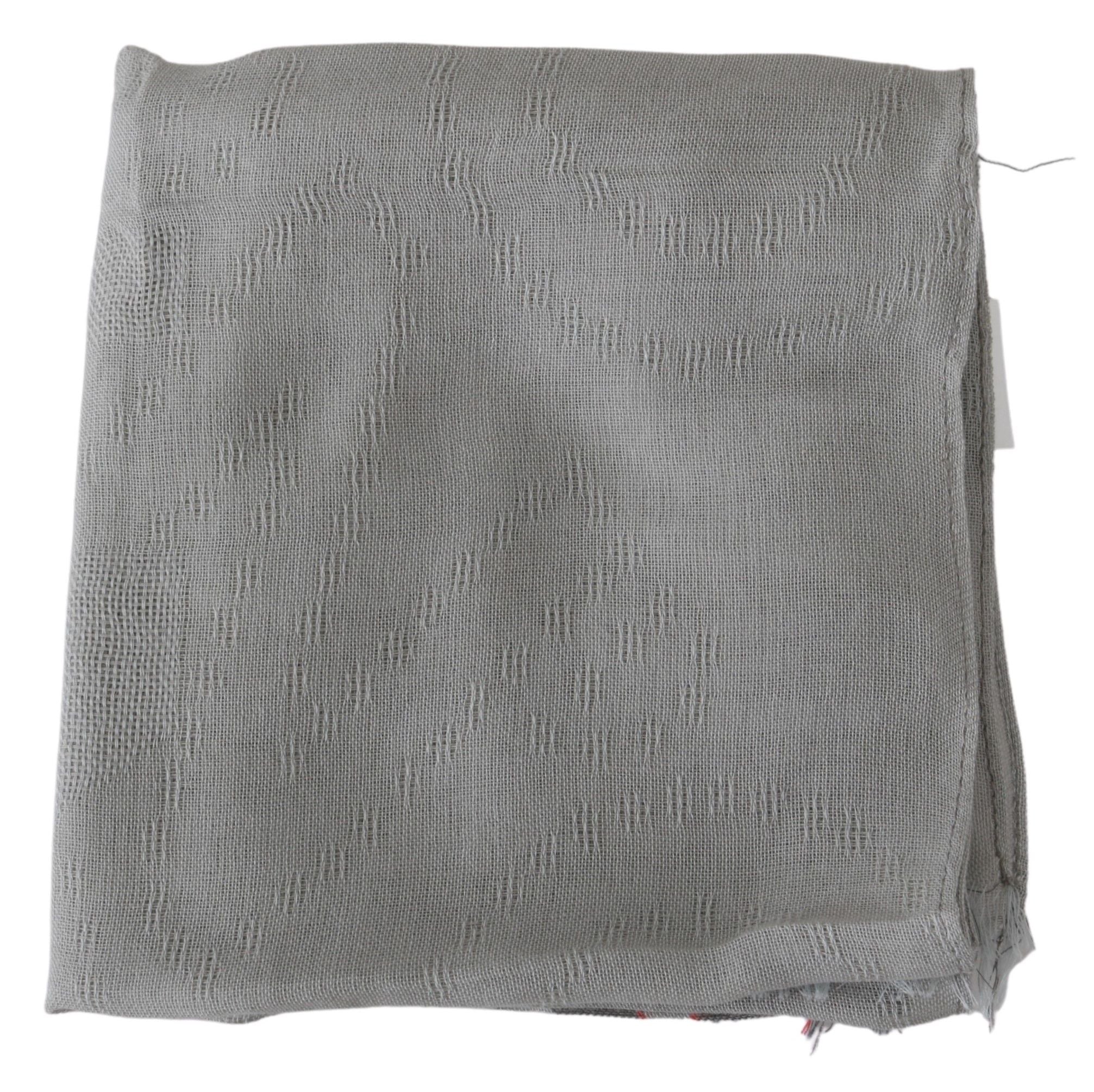 Costume National Gray Fringe Neck Wrap Cotton Men's Scarf