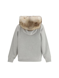 PRADA Prada Women Hoodie Features A Hood Lined In Shearling