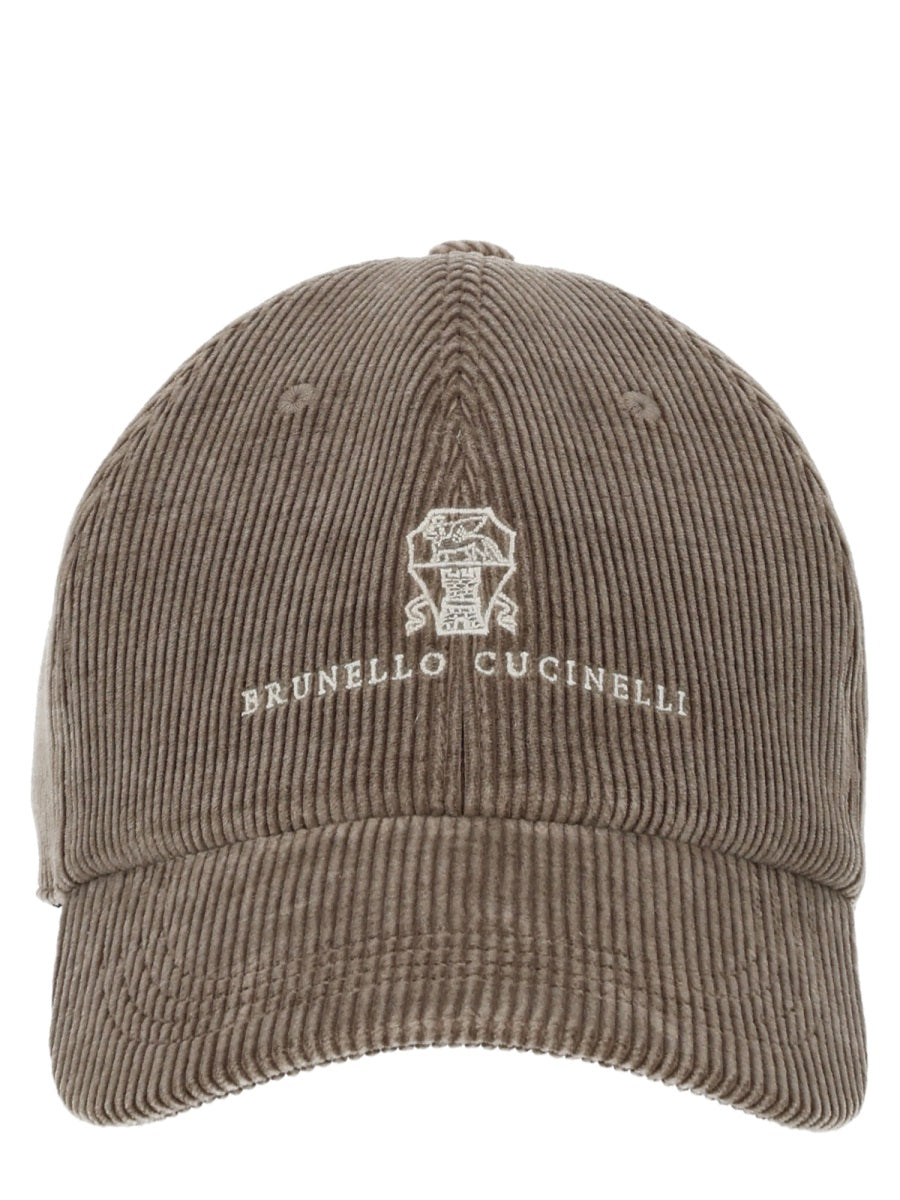 Brunello Cucinelli Men Cappello Da Baseball In Velluto A Coste