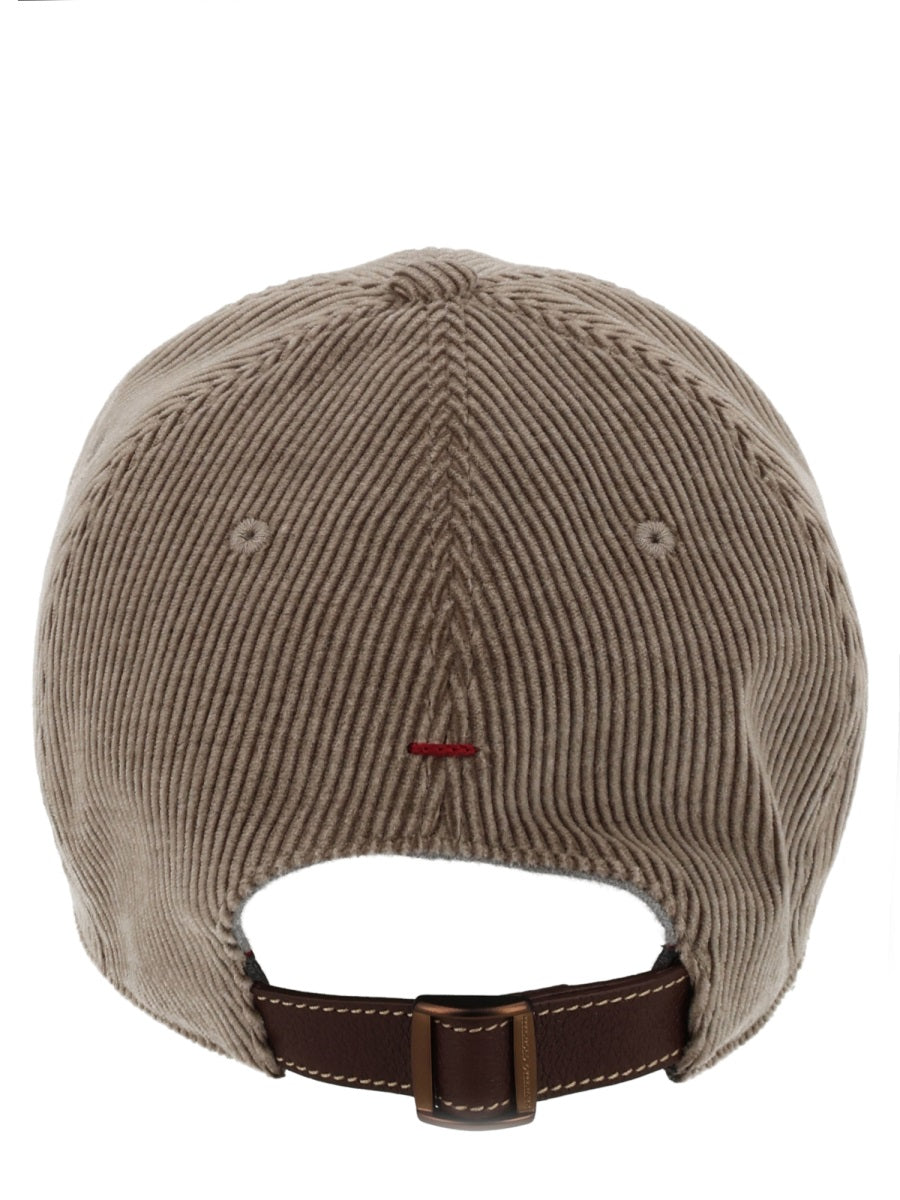 Brunello Cucinelli Men Cappello Da Baseball In Velluto A Coste