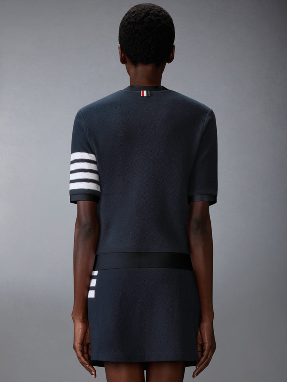 THOM BROWNE Textured Cotton Piqué 4-Bar T-Shirt Women