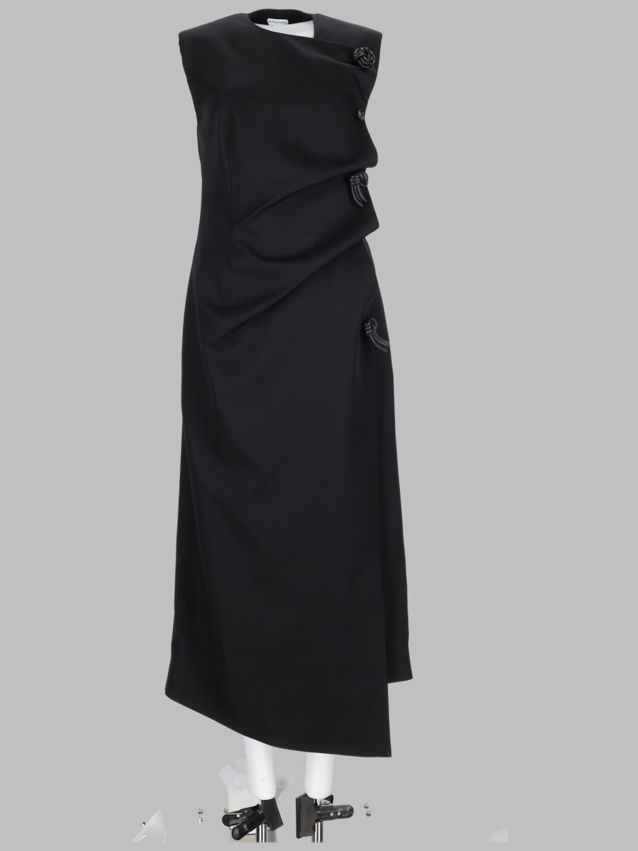 Bottega Veneta Women Abito Midi Con Dettagli "Knot" In Pelle
