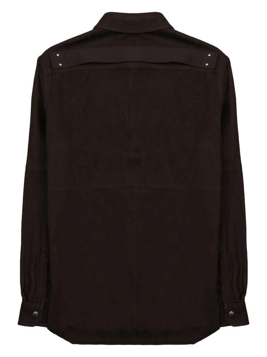 Rick Owens Men Giacca In Pelle "Outershirt"