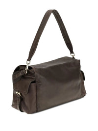 PRADA Prada Explore Large Vintage Look-Treated Leather Shoulder Bag With Flap Women