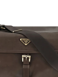 Prada Women Prada Explore Large Vintage Look-Treated Leather Shoulder Bag With Flap
