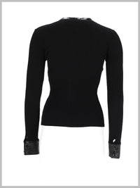 Courreges Women Cardigan A Coste Con Dettagli In Vinile