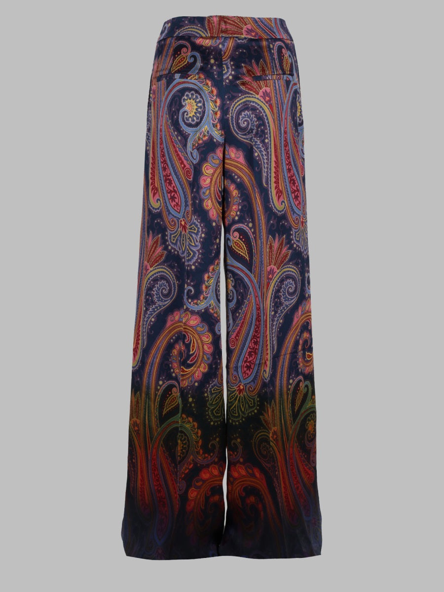 Etro Women Pantalone In Envers Satin Con Motivo Paisley