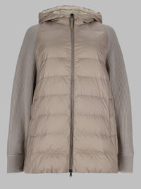 Brunello Cucinelli Women Piumino In Nylon Con Manica In Maglia