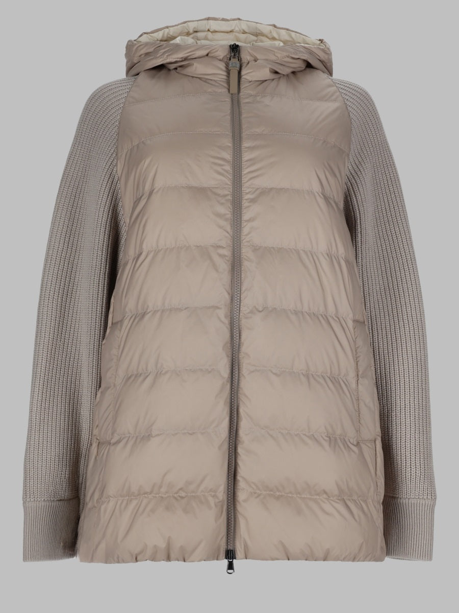 Brunello Cucinelli Women Piumino In Nylon Con Manica In Maglia