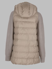 Brunello Cucinelli Women Piumino In Nylon Con Manica In Maglia