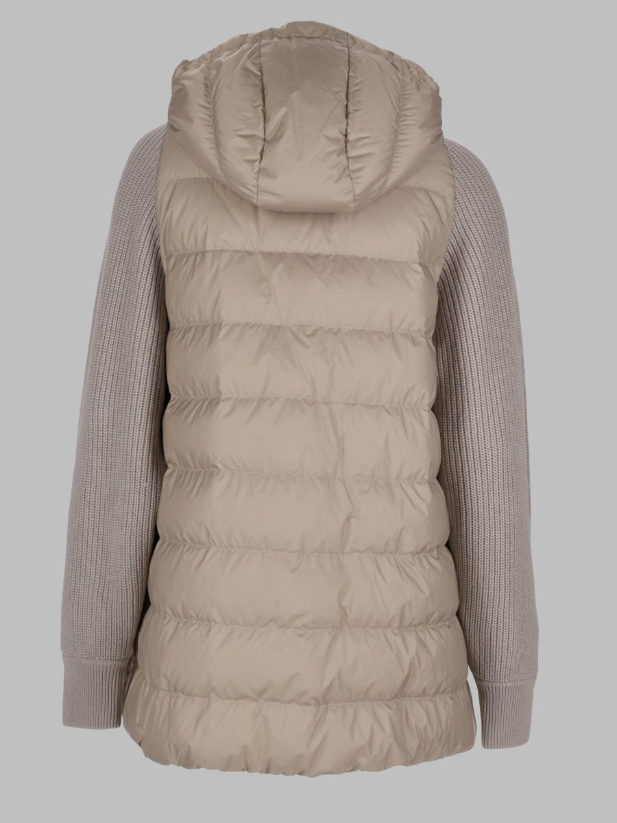 Brunello Cucinelli Women Piumino In Nylon Con Manica In Maglia