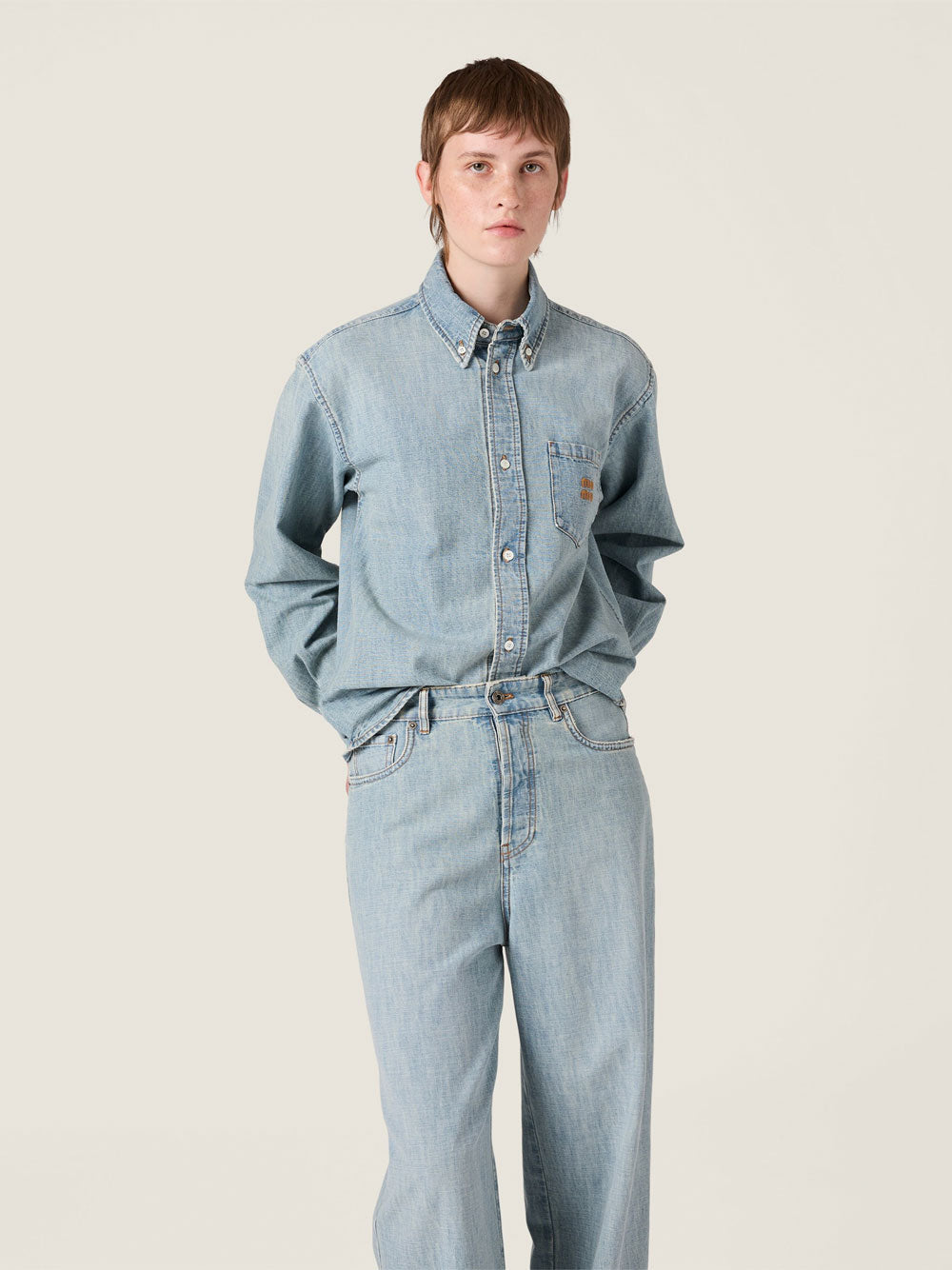 MIUMIU Chambray Denim Shirt Women