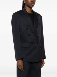 Victoria Beckham Women Double-Breasted Wool Tailored Jacket