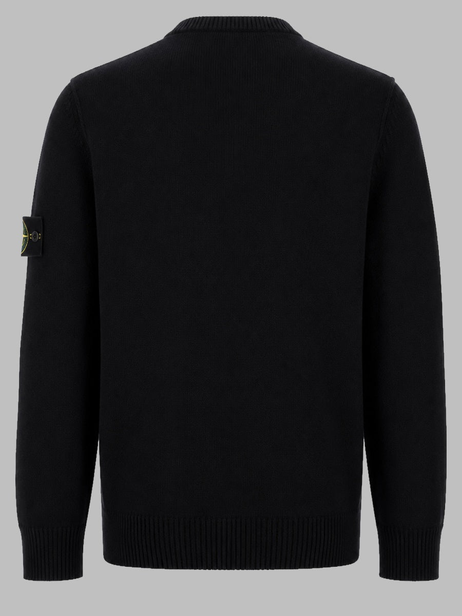 Stone Island Men Maglia In Lana Con Patch Logo