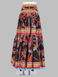 Dolce & Gabbana Women Gonna Lunga In Popeline Stampa Carretto