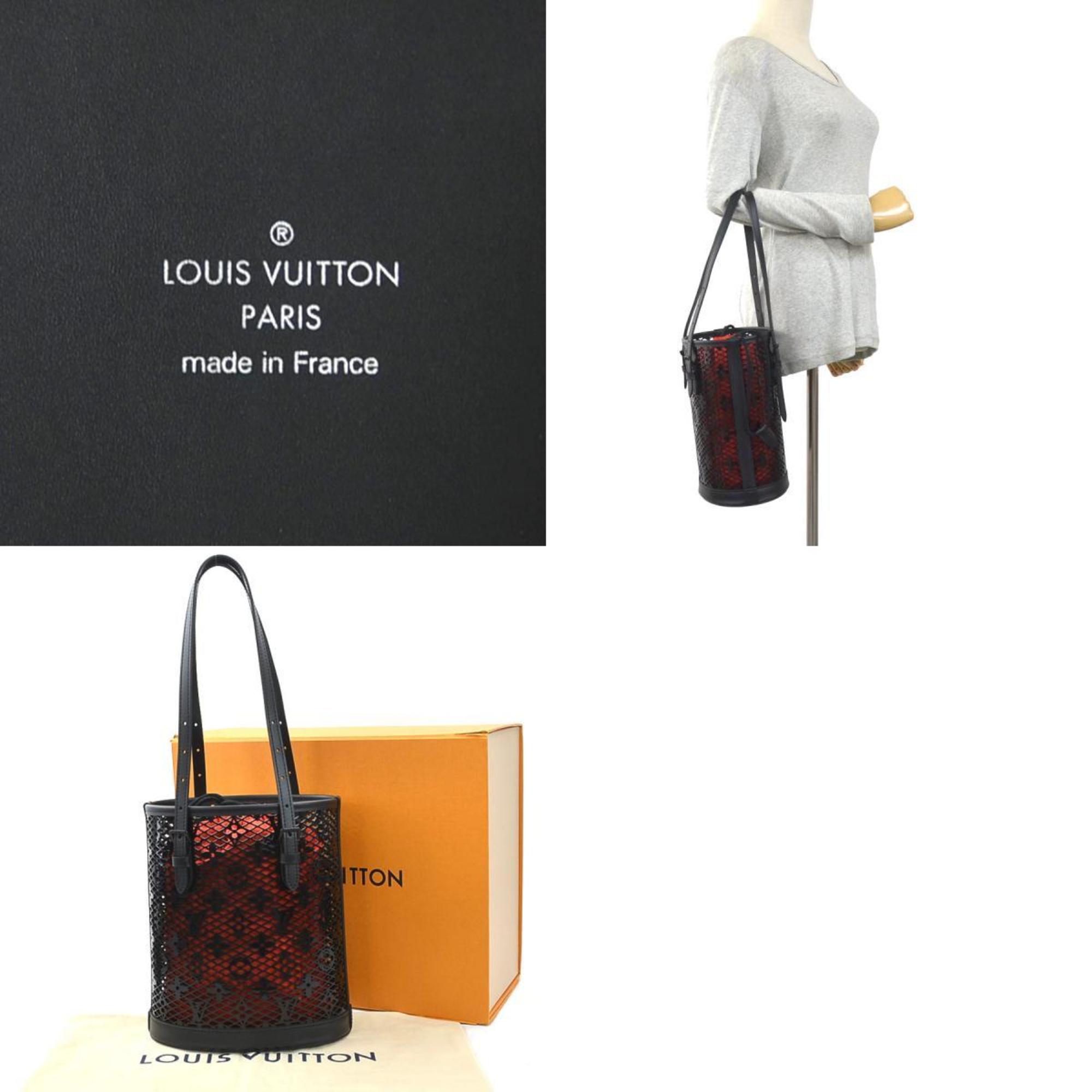 Louis Vuitton Bucket Black Leather Handbag (Pre-Owned)