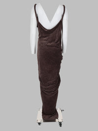 Rick Owens Women Abito Drappeggiato In Velluto