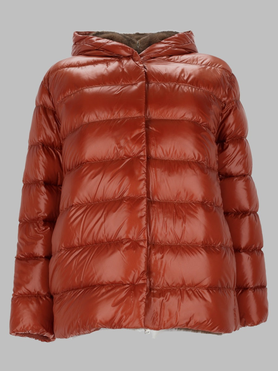 Herno Women Giacca In Nylon Ultralight E Melange Effetto Visone