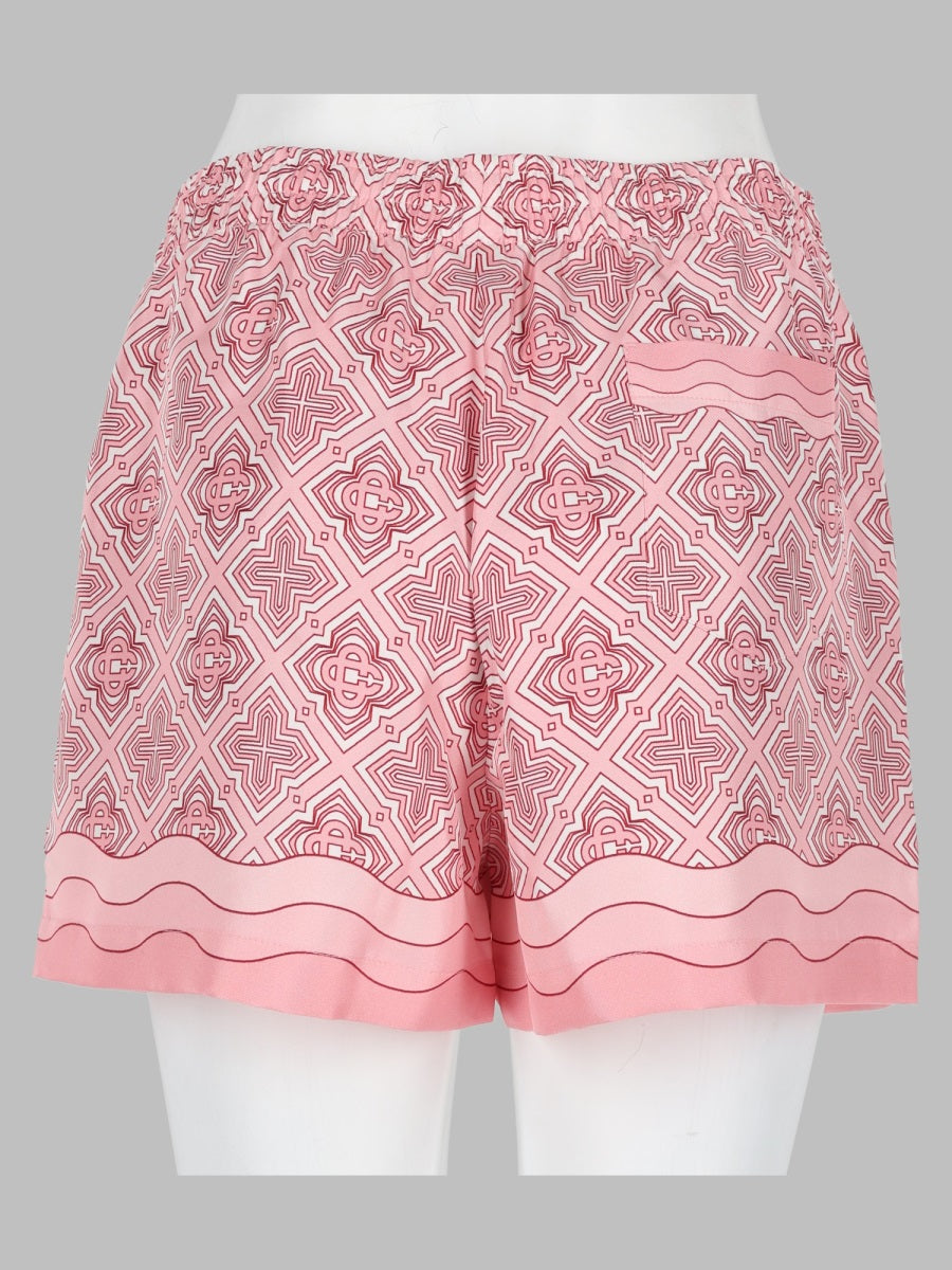 Casablanca Women Shorts In Seta Con Stampa Monogram