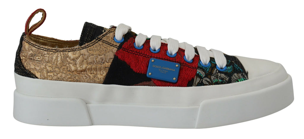Shop Dolce&Gabbana Patchwork Denim Sneakers