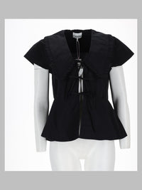 Ganni Women Blusa In Popeline Di Cotone