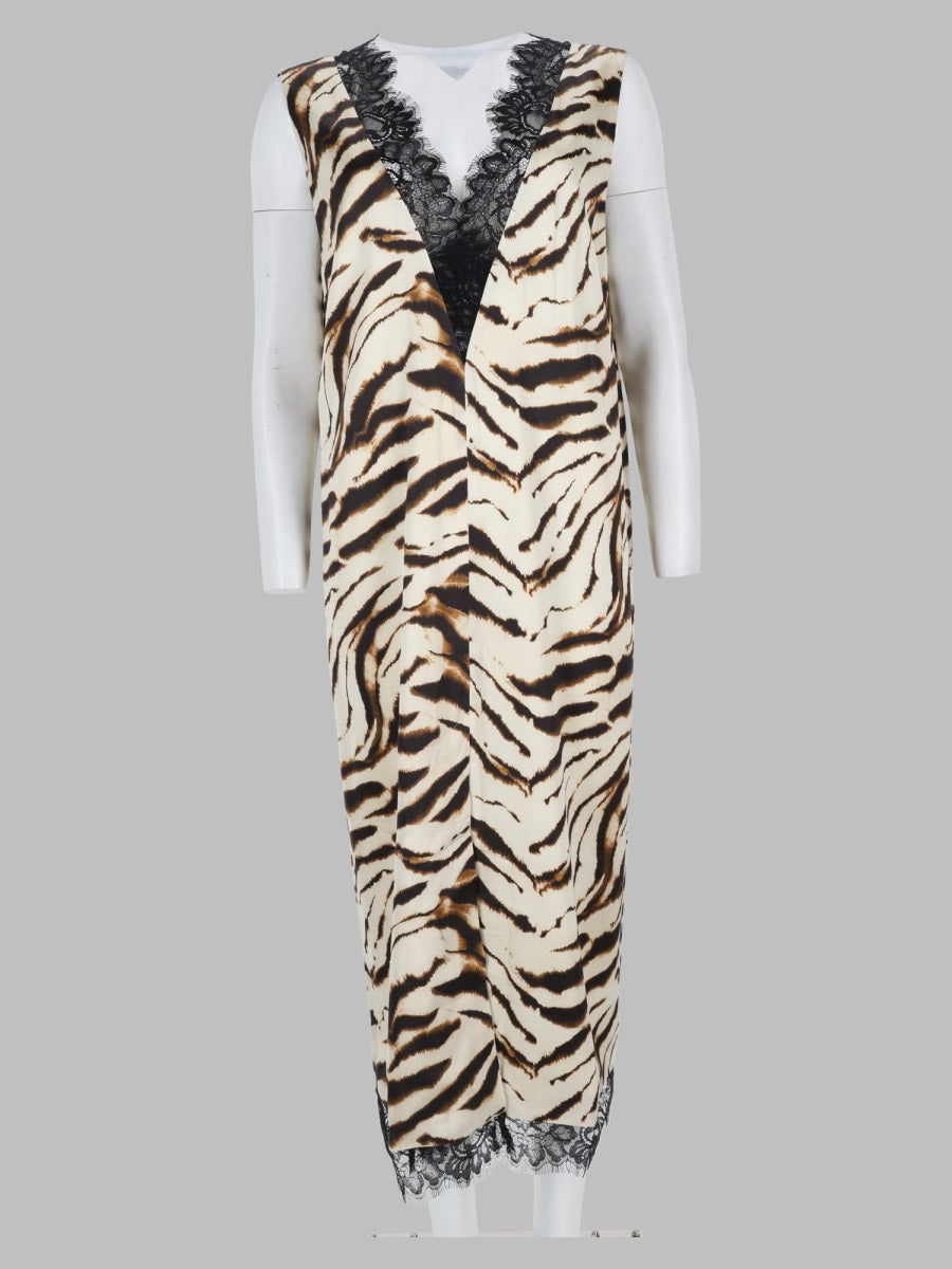 Ganni Women Abito Midi In Raso