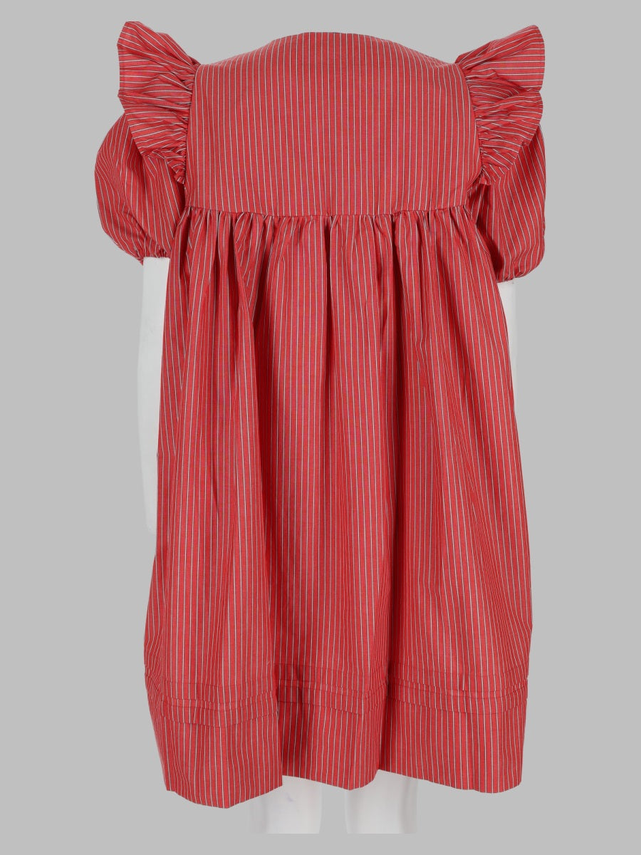 Ganni Women Mini Abito In Cotone A Righe