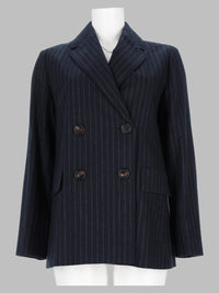 S Max Mara Women Giacca Doppiopetto In Lana Gessata