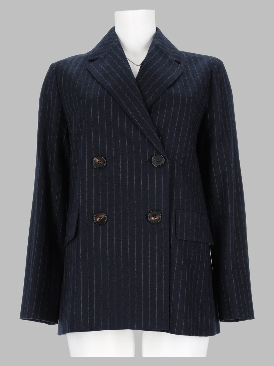 S Max Mara Women Giacca Doppiopetto In Lana Gessata
