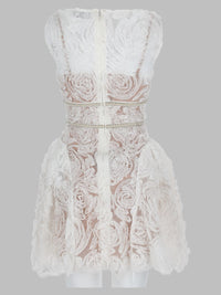 Self-Portrait Women Mini Abito In Tulle E Pizzo