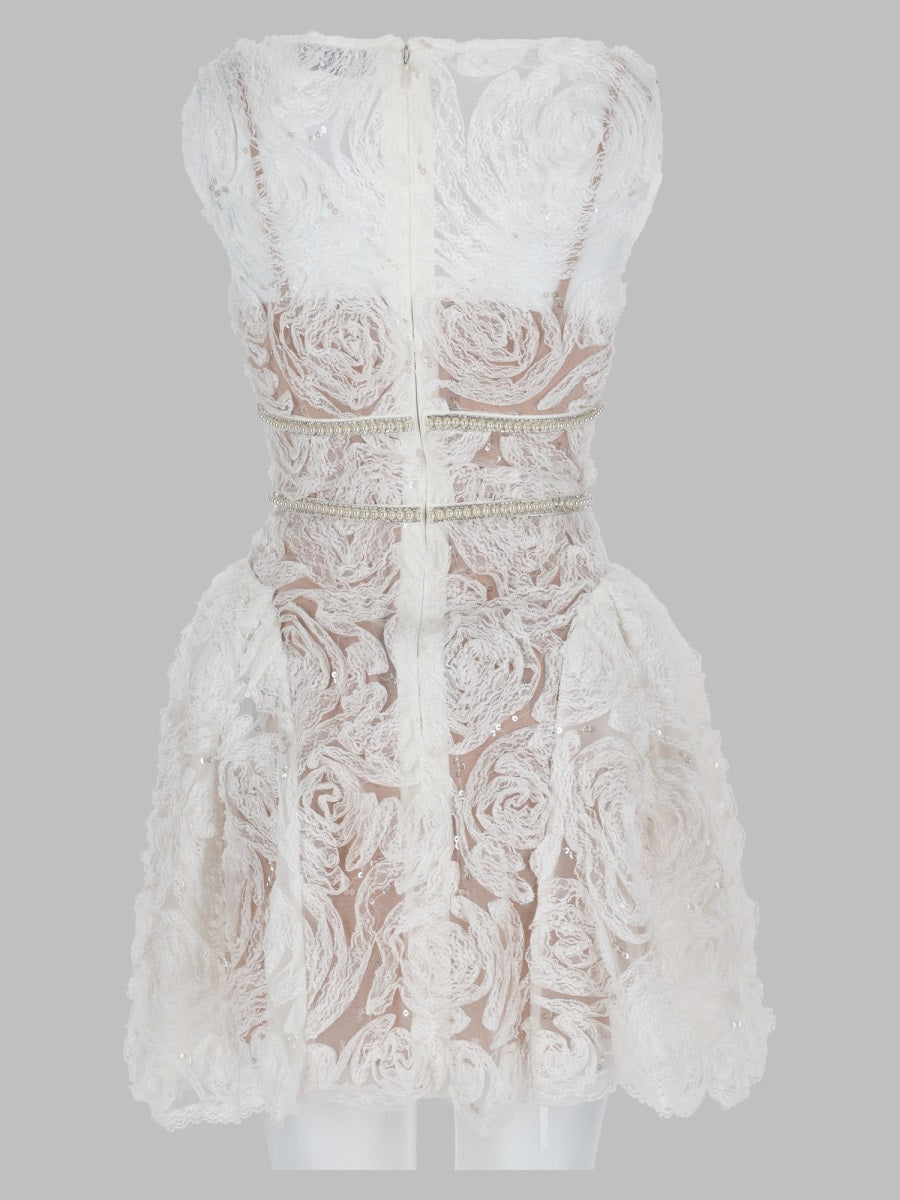 Self-Portrait Women Mini Abito In Tulle E Pizzo