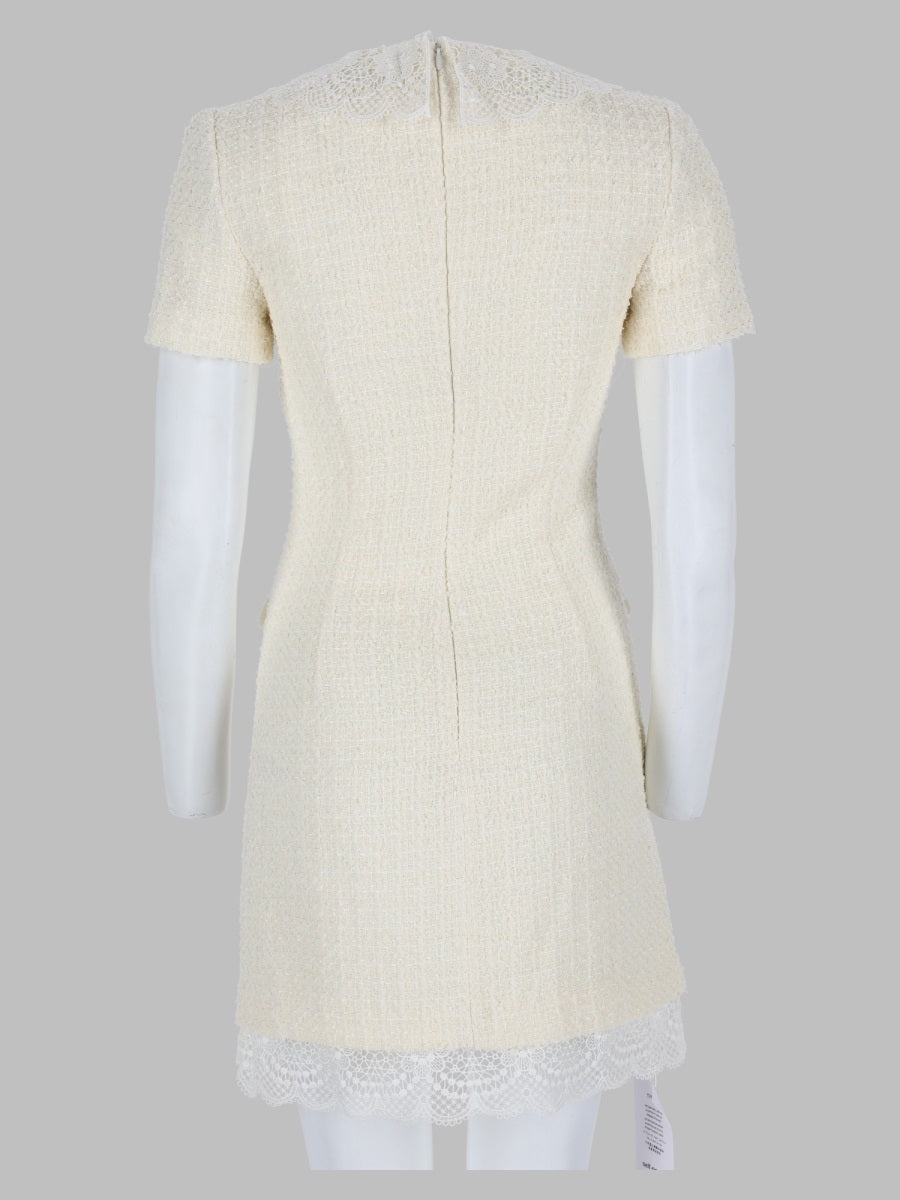 Self-Portrait Women Mini Abito Sartoriale In Bouclé Con Inserti In Pizzo