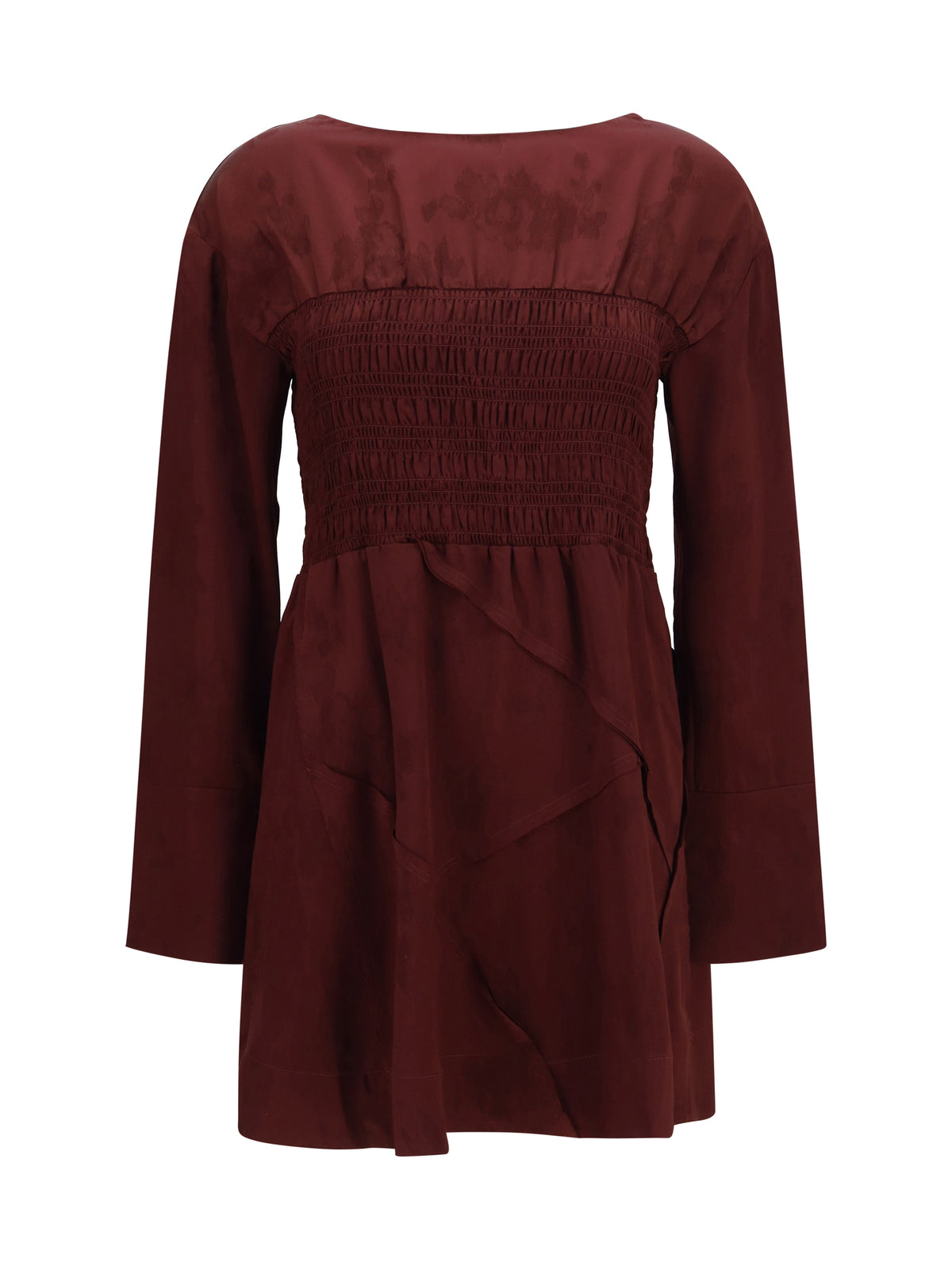 Ganni Women Long-Sleeve Satin Mini Dress