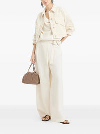 Brunello Cucinelli Brunello Cucinelli Women Fuzzy Dyed Denim Outerwear Jacket With Monili