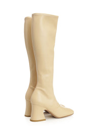 CHLOE Chloe Women Cream Synthetic Leather Janis Boots