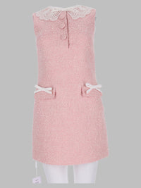 Self-Portrait Women Mini Abito In Bouclé Con Colletto In Pizzo