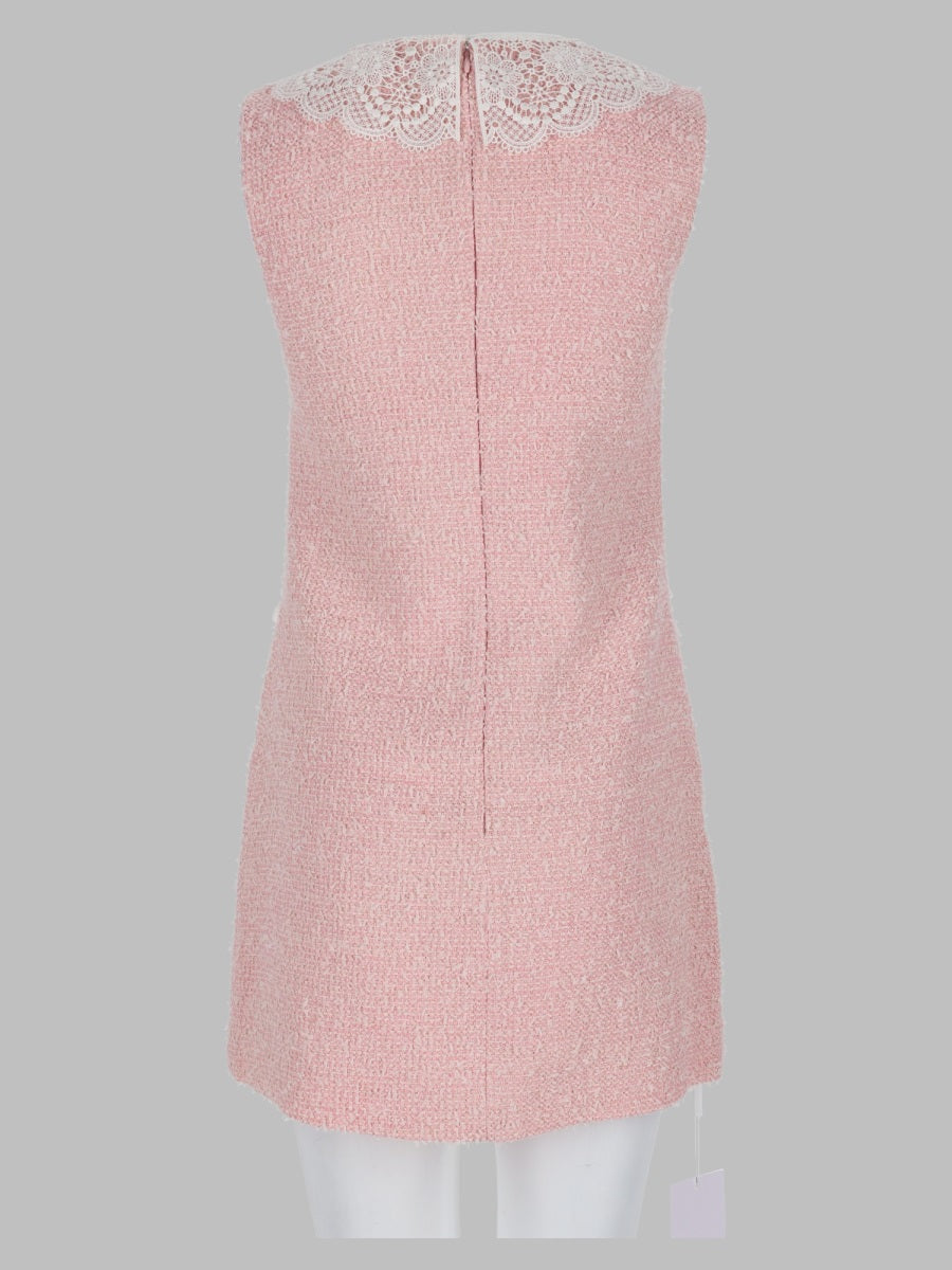 Self-Portrait Women Mini Abito In Bouclé Con Colletto In Pizzo