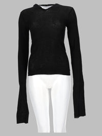 Rick Owens Women T-Shirt "Cropped Hooded Rib Ls T"