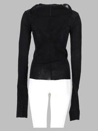 Rick Owens Women T-Shirt "Cropped Hooded Rib Ls T"