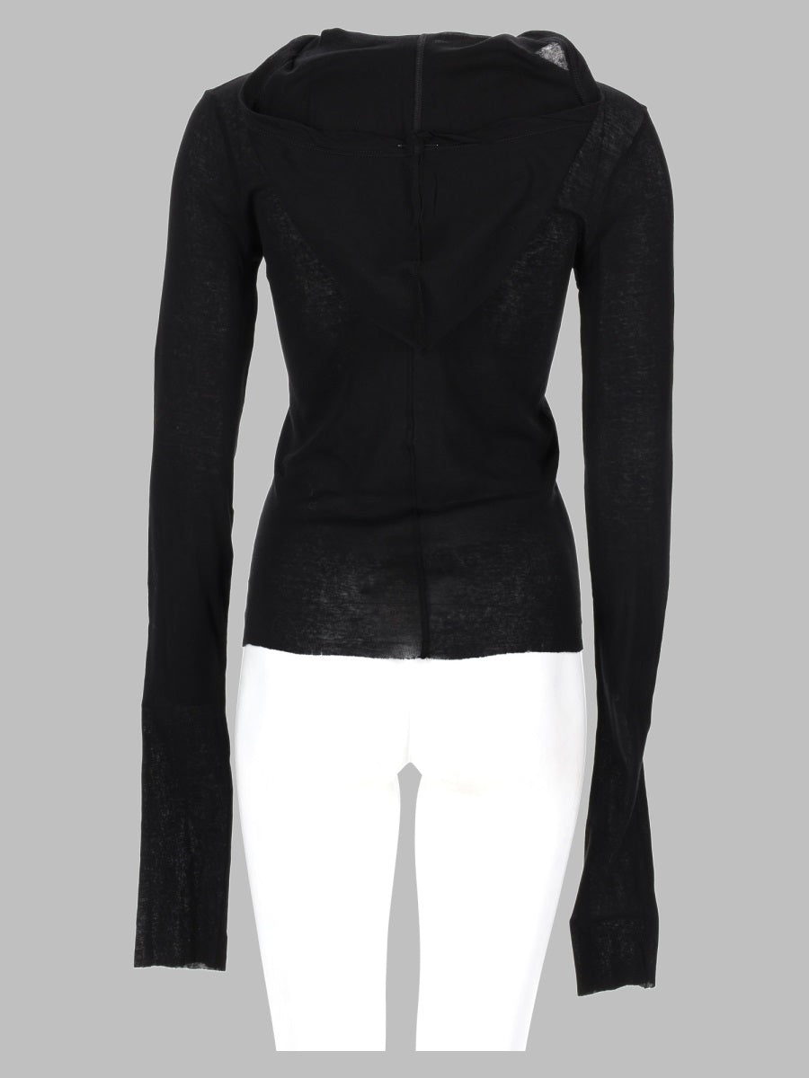 Rick Owens Women T-Shirt "Cropped Hooded Rib Ls T"