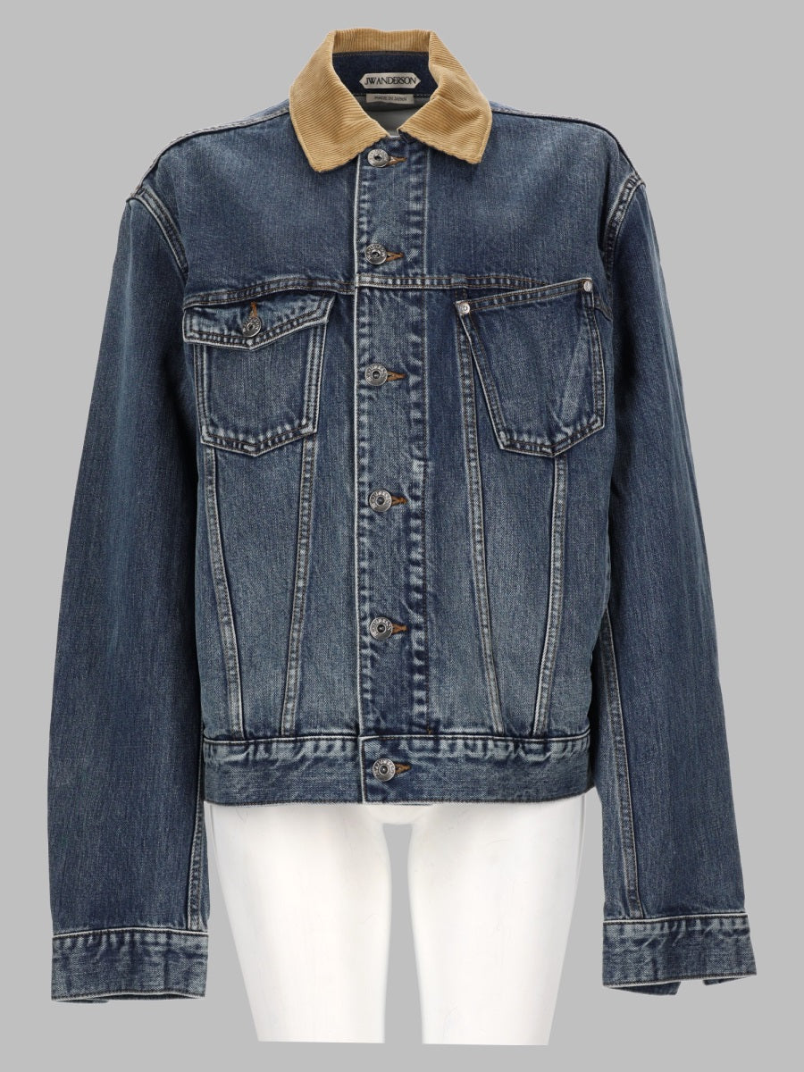 Jw Anderson Women Giacca In Denim Con Colletto In Velluto