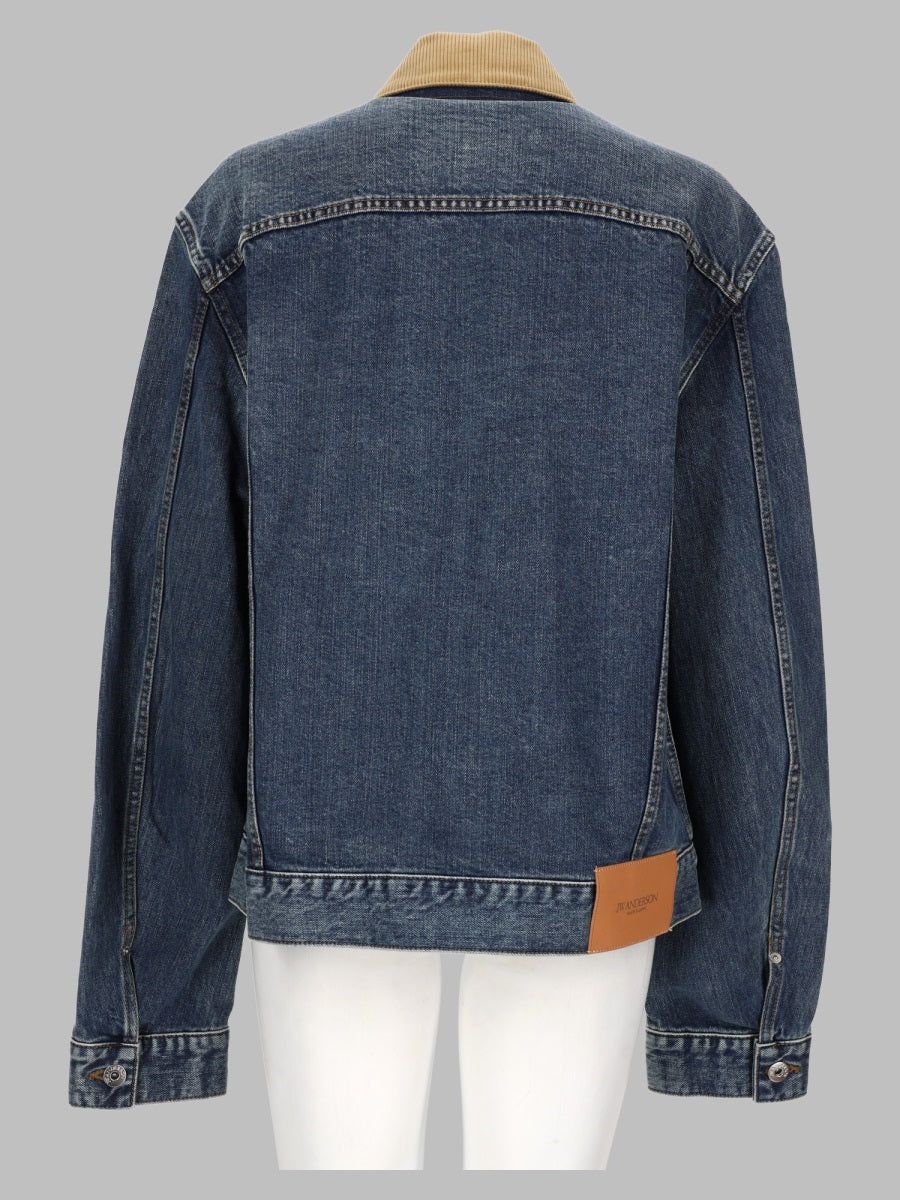 Jw Anderson Women Giacca In Denim Con Colletto In Velluto